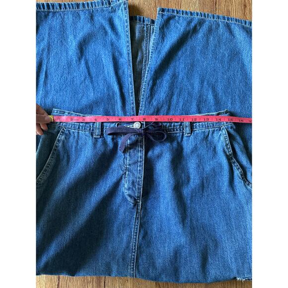 American Eagle Vtg Blue Jean Maxi Cargo Skirt Size10 - Picture 5 of 9